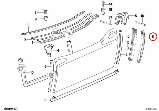 Rechte EscoBilla CleanFaros OEM 51212291864 für BMW Z1 (E30). Original BMW.