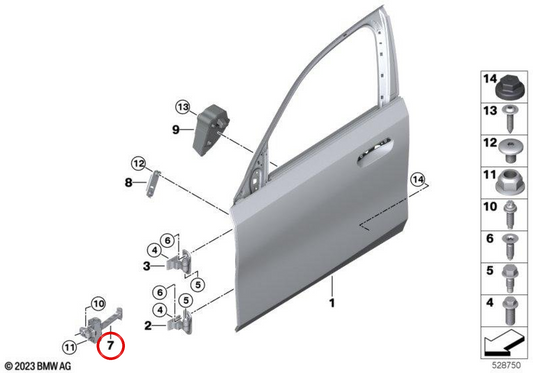 OEM 51215A09811 Vordertür Stoßdämpfer für BMW. Kompatibel mit den Modellen F30, F31, F32, F33, F34, F36, G20, G21, G26, E90, E91, E92, E93. Original BMW.