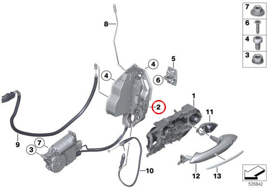 Full Right Lock OEM 51215A36E42 für BMW F12, F13. Original BMW.