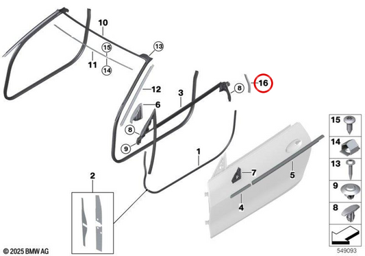 OEM 51215A83403 left protective film for BMW G23, G83. Original BMW.