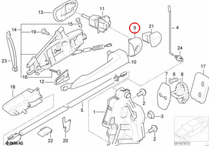 Left Printing Lock OEM 51217002281 for BMW 3 E46 Series (1997–2006). Original BMW.