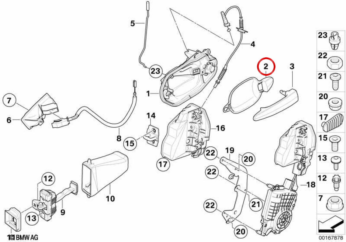 OMD Interior Manilla OEM 51217191915 per BMW E60, E61. BMW originale.