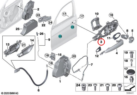 Soutien des transporteurs en plein air OEM 51217285972 pour BMW F21, F22, F23, F87. BMW d'origine.