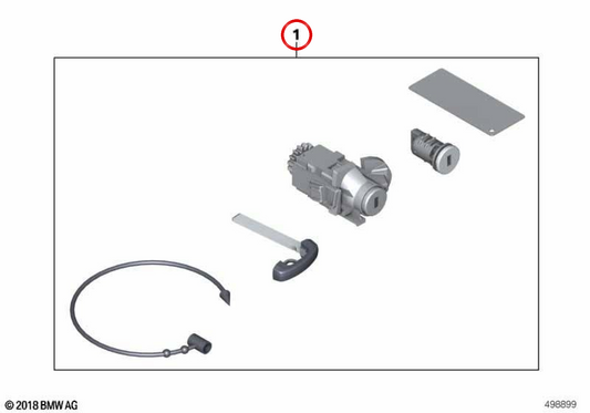 Cerradura con llave igualada OEM 51217290108 para BMW F32, F33, F34, F36, F82, F83. Original BMW.