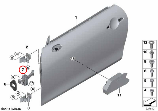 Frein de porte OEM 51217297261 pour MINI F56, F57, F56 BEV, F56 LCI, F66, F67... et plus encore. MINI d'origine.