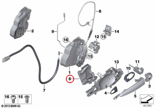 Tapa embellecedora del tirador de puerta derecha OEM 51217331740 para BMW F25, F26. Original BMW.