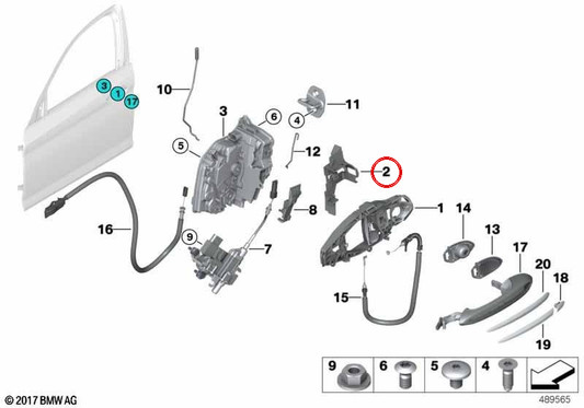 Adaptateur de support avant droit pour BMW F90, G30, G31 (OEM 51217339477). BMW d'origine