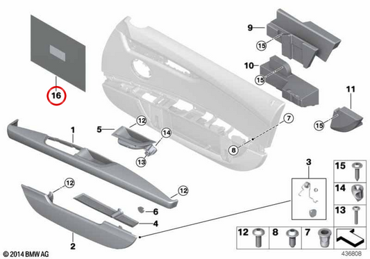 Fiche de protection thermique OEM 51217371441 pour BMW E89 (Z4). BMW d'origine.
