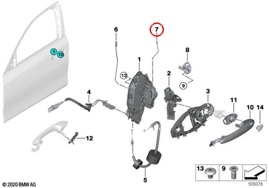 Barra de direção esquerda OEM 51217474359 para BMW F44. BMW genuíno.