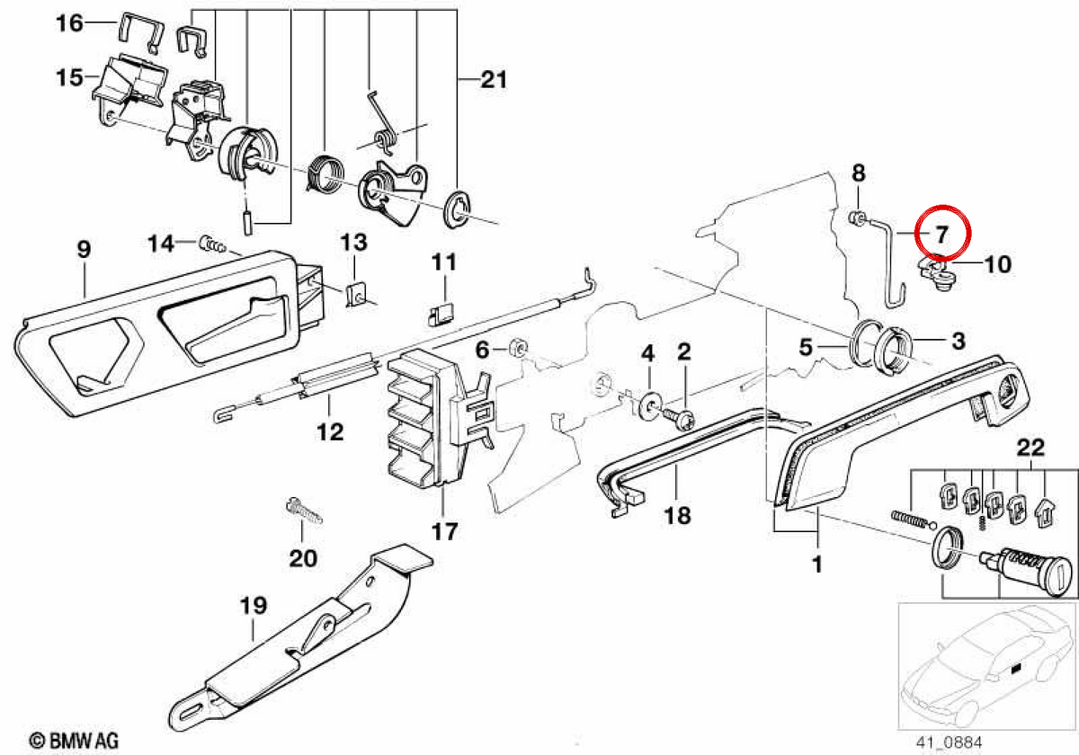 OMD Interior MANET OEM 51218105147 per BMW E34, E32. BMW originale.