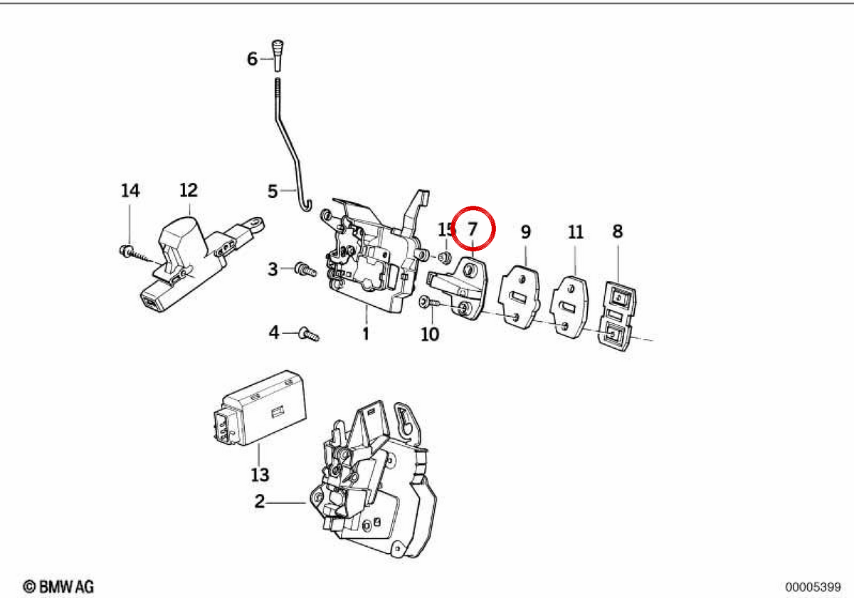 Schließkeil OEM 51218105511 für BMW E36, E34. Original BMW.