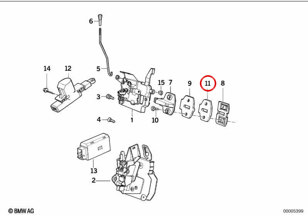 OEM Closing Wedge Board 51218127140 per BMW E36, E34, Z3. BMW originale.
