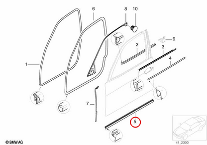 Linke Eingangstür OEM 5121818185 für BMW E38. Original BMW.