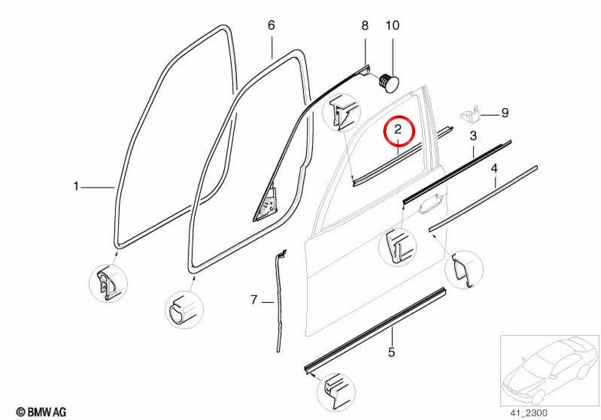 Front interior molding OEM 51218159819 for BMW E39. Original BMW.
