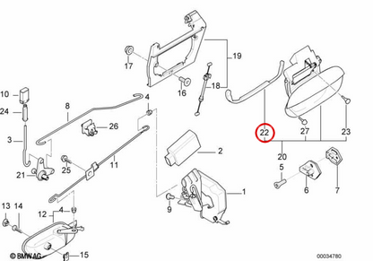 Rondella destra OEM 51218172302 per BMW E38. BMW originale.