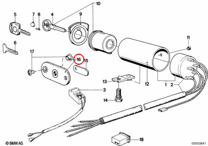 OEM 51218213607 Clé de BMW E21, E30, E36, E46, E12, E28, E34, E39, E24, E23, E32, E38, E31, E53, Z1, Z3. BMW d'origine.