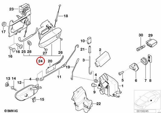 Porta sinistra ilgurata esterna OEM 51218240417 per BMW E38. BMW originale.