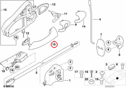 Right grip handle OEM 51218243618 for BMW E53. Original BMW.