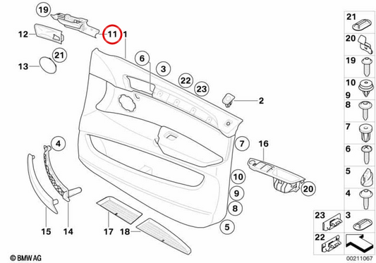 Außengriff rechts vorne OEM 51219112430 für BMW E71, E72. Original BMW.