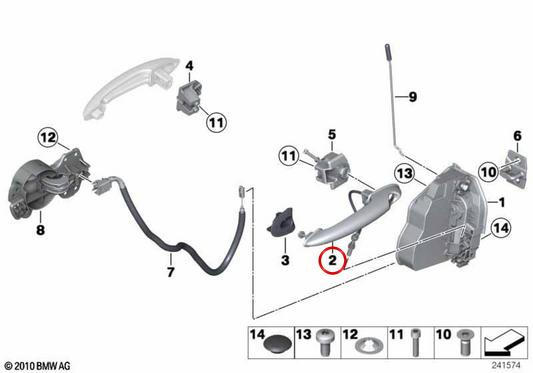 Asidero exterior cromado de puerta delantera OEM 51219800557 para MINI Countryman R60, Paceman R61… y más. Original MINI.