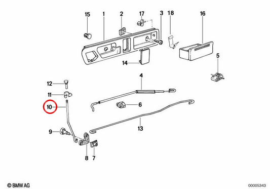 Manico destro 51221944196 per BMW E34. BMW originale.