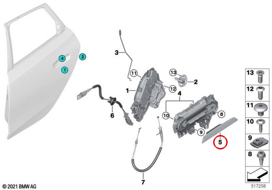 Omdred Primed Door OM 51225A260B8 für BMW U06. Original BMW.