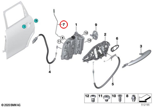 Asta guida sinistra OEM 51227320291 per MINI F55, F56, Cooper... e altro ancora. MINI originale.