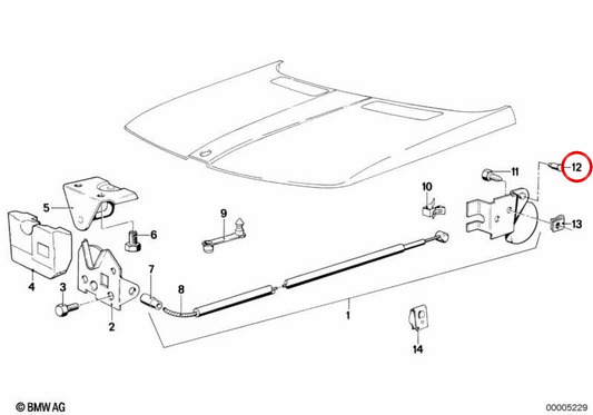 Capo Fermeure OEM 51231817623 pour BMW E21, E12. BMW d'origine.
