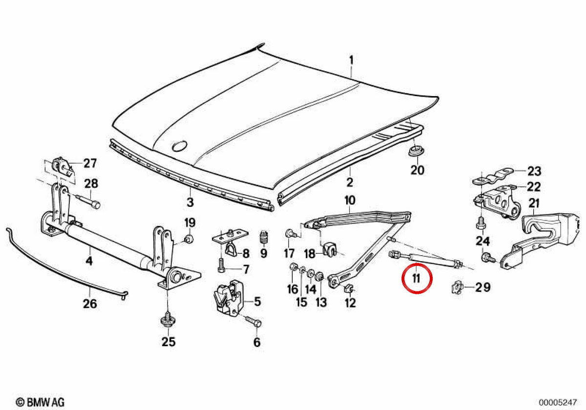 OEM 5123194119 Gate posteriore per BMW E34. BMW originale.