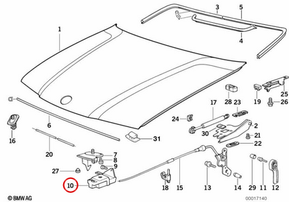 Clocation with right microinterrupter OEM 51232492972 for BMW E36. Original BMW.