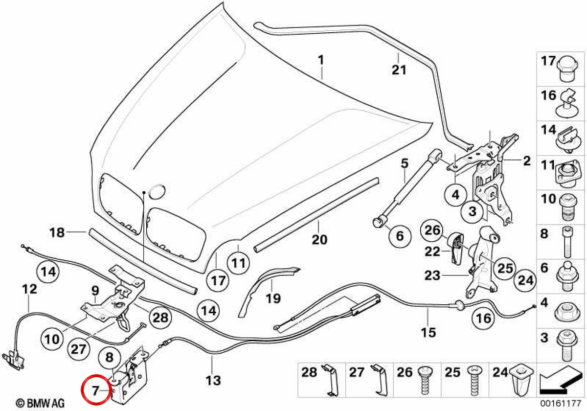 CHIUSA GOKE 51237178753 per BMW E70, E71, E72. BMW originale.