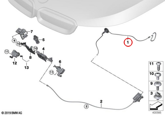 OM 5123729165 Hinterer Öffnungsbogen für BMW i3 (I01). Original BMW.