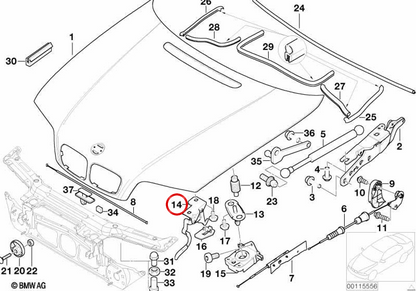 BMW E46 Hook di ritenzione (OEM 51238213029). BMW originale