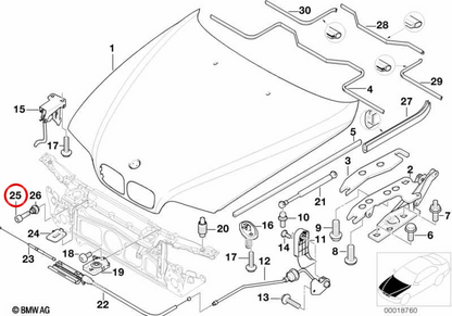 OEM 512419697 TRUNK BUSH a BMW E30, E36, E39, E31. BMW originale.