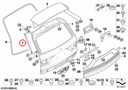 Edificio Shock Shock (GAS) OEM 51243400379 per BMW X3 E83 (tutti i modelli: 1.8d, 2.0D, 2.0i). BMW originale.