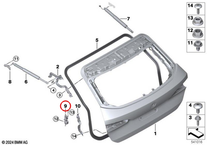 OEM 51245B36BD3 Linkskummi nach BMW E12, E24. Original BMW.