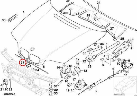 Rivet di espansione OEM 51247031972 per BMW E46. BMW originale.