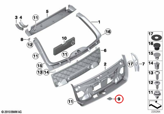 OEM 51247266426 GATE CLOSS -Abdeckung für BMW F11. Original BMW.