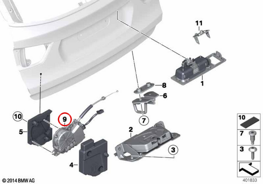 ACTUDADOR ELECTRICAL CLOSURE OEM 51247361231 FOR BMW F26. Original opening/automatic closure system of the rear gate. Original BMW.