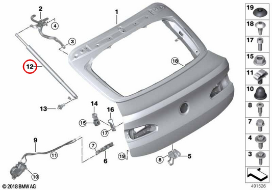 Eixo de acionamento esquerdo OEM 51247424415 para BMW G02, F98. BMW genuíno.