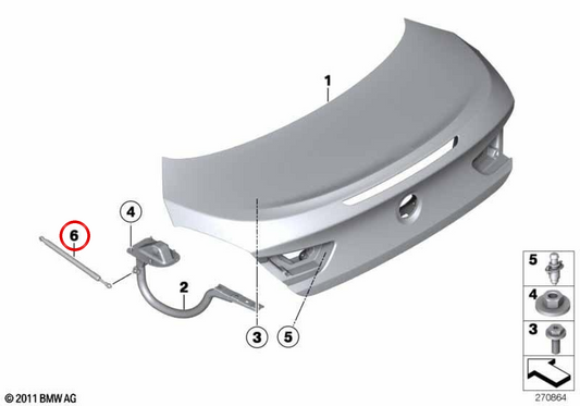 Oberes hinteres Gate Resort OEM 51248061094 für BMW F13. Original BMW.