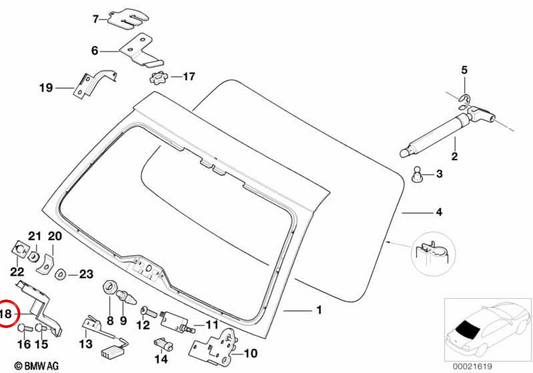 Soporte inferior de puerta OEM 51248212052 para BMW E39. Original BMW.