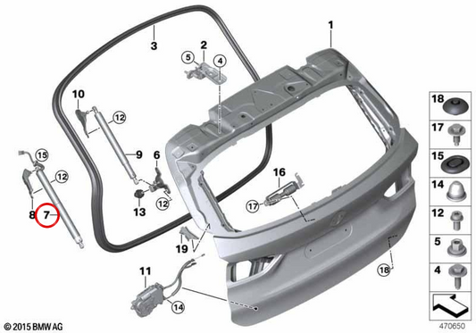 Elektromotorverriegel OEM Hecktor 51249482962 für BMW F48, F49. Original BMW.