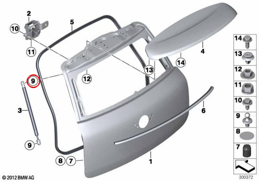 Perno sferico OEM 51249806628 per MINI Countryman R60, Paceman R61. MINI originale.