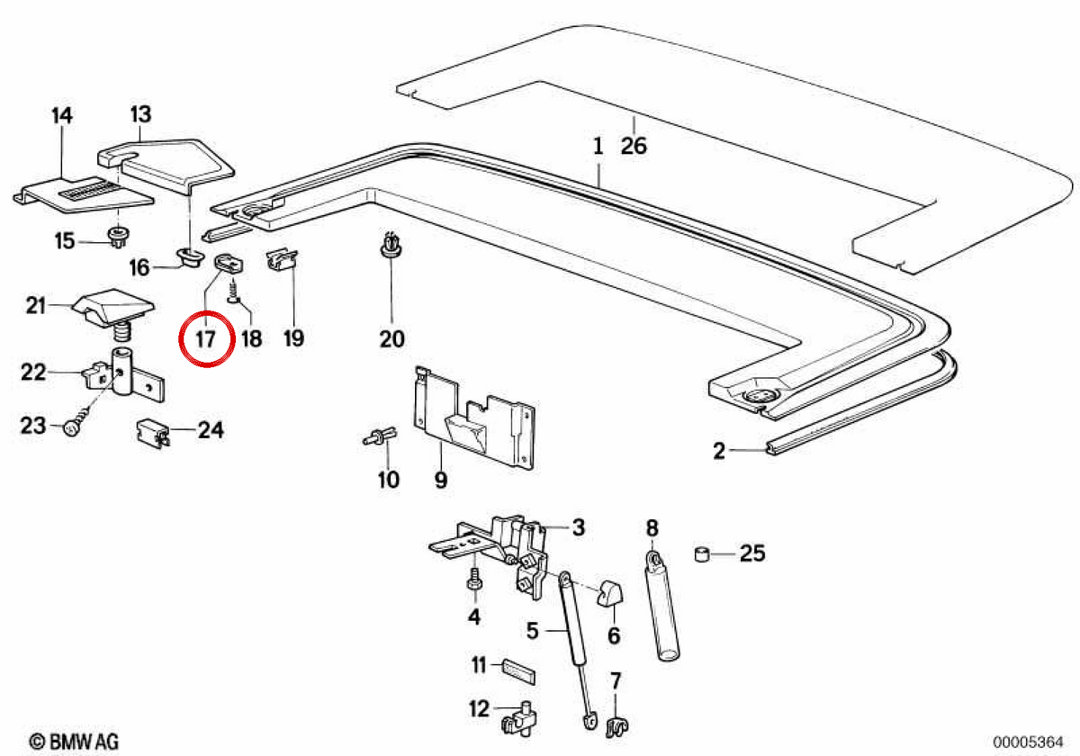 Supporto a sinistra OEME 51251972993 per BMW E30. BMW originale.
