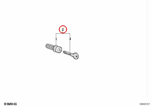 Cilindro de cierre con llave OEM 51252303680 para motos BMW R80GS, K75, F650... y más. Original BMW Motorrad.