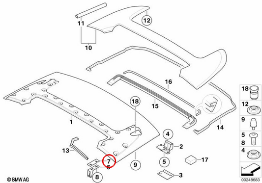 Lock separator OEM 51257125116 for BMW E63, E64. Original BMW.