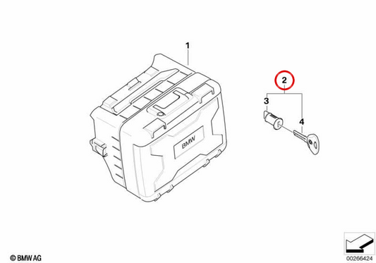OEM Vario Case Lock Set 51257688566 for BMW F 650 GS, F 700 GS, F 800 GS, R 1200 GS Motorcycles. Original BMW Motorrad