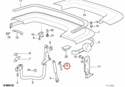 OEM 51258206613 security closure for BMW E36. Original BMW.
