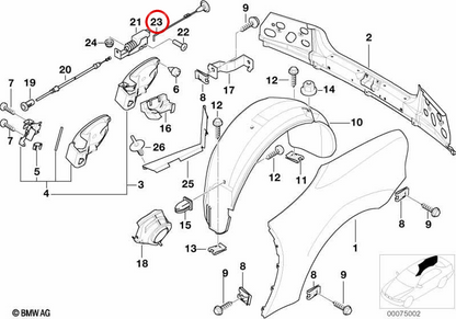Cable de emergencia del cierre centralizado OEM 51258234140 para BMW E36, E46, E60, E61, F07, F10, F11, E63, E64, E65, E66, E83, E70, E71, E72, Z3, E52. Original BMW.